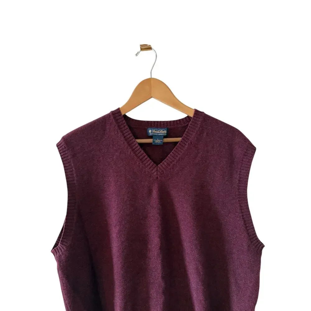 Brooks Brothers Scottish Lambswool Sweater Vest Maroon L